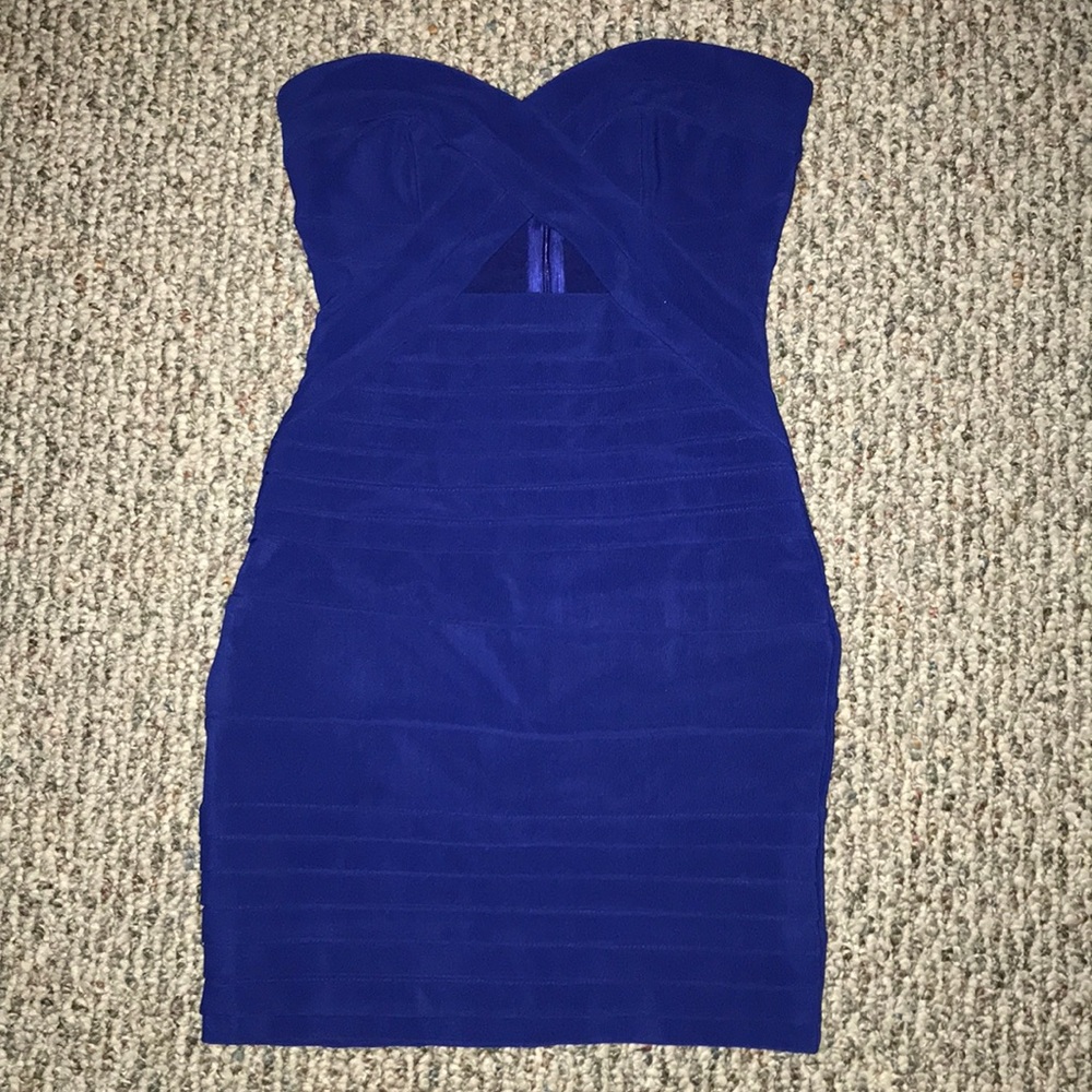 Toni blue strapless dress